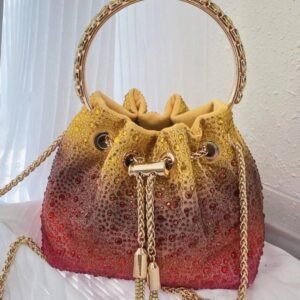 Harlow Multicolored Crystal Embellished Bucket Bag