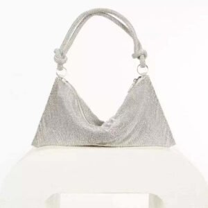 Octavia Silver Rhinestone Shoulder Bag