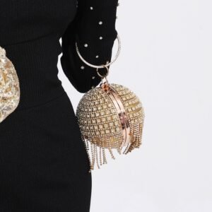 Xenia Gold Round Ball Bag